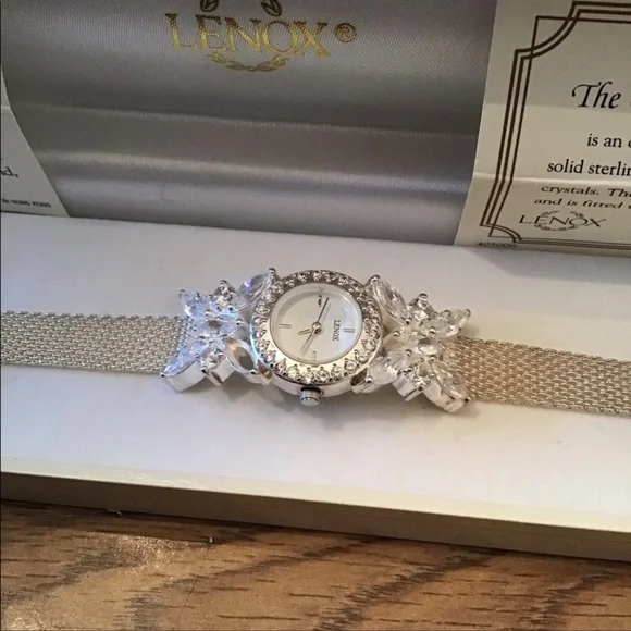 Lenox - Solid Sterling Silver 925 and Crystal Watch - Picture 4 of 8